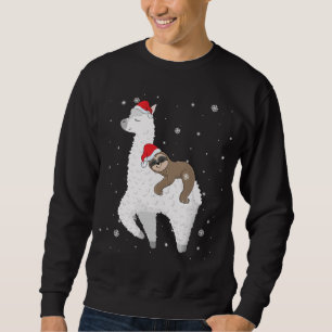 Sudadera Navidades montan eslogan en Llama Santa Funny Paja