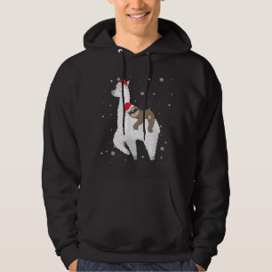 Sudadera Navidades montan eslogan en Llama Santa Funny Paja