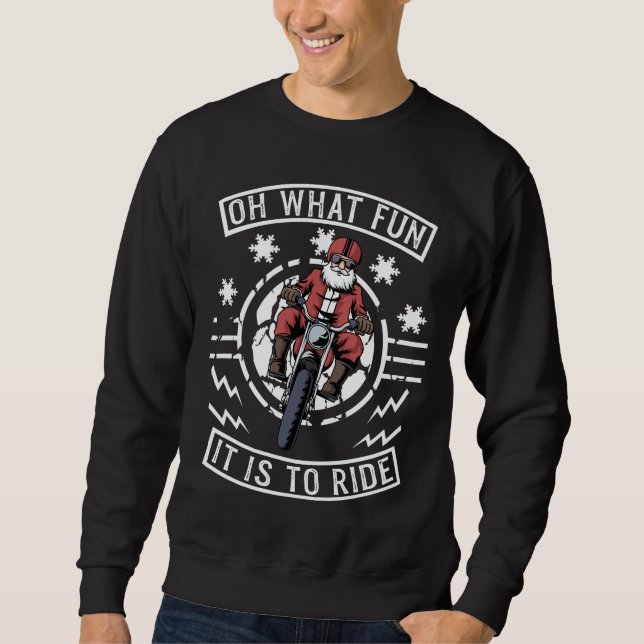 Sudadera Navidades motocicleta Santa Claus Biker Dad Bike (Anverso)