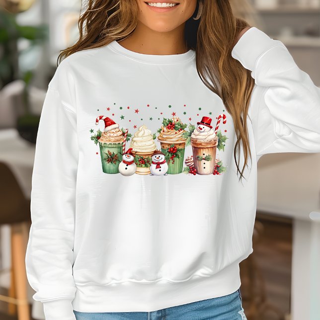 Sudadera Navidades mujeres Snowman Navidades del café (Subido por el creador)