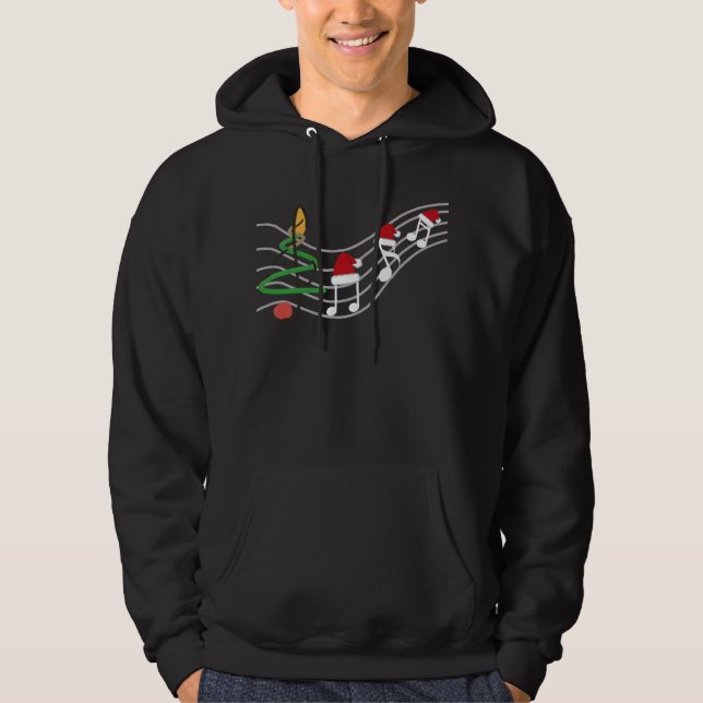 Sudadera Navidades Music Notes Santa Hat Treble Clef (Anverso)