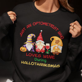 Sudadera Navidades optometristas Wine Lover Hallothanksmas