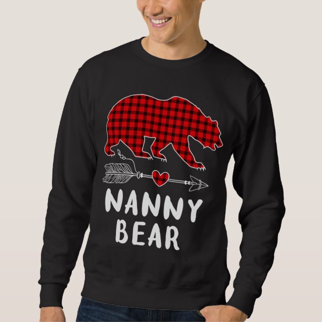 Sudadera Navidades Pajama Family Arrow Nanny Bear Red Plaid (Anverso)