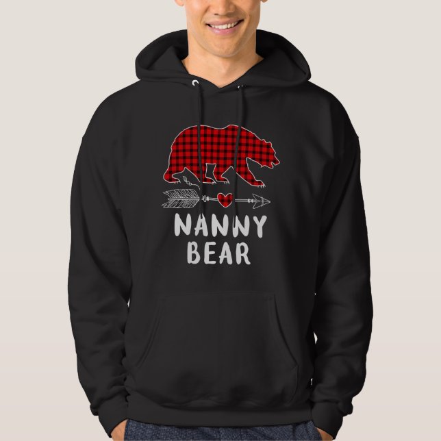 Sudadera Navidades Pajama Family Arrow Nanny Bear Red Plaid (Anverso)