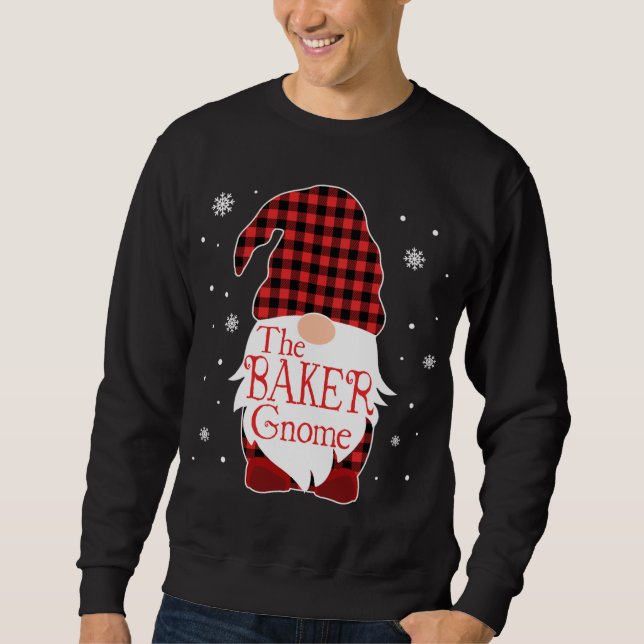 Sudadera Navidades Pajama Family Gift Baker Gnome Buffalo P (Anverso)