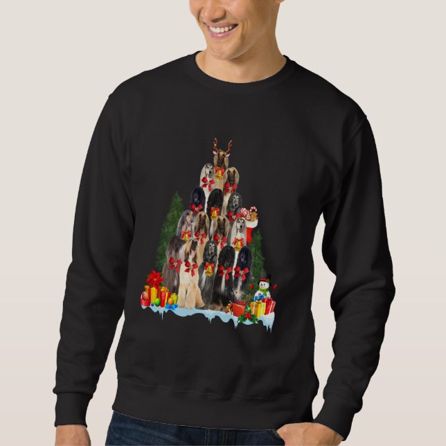 Sudadera Navidades Pajama Hound Afghan Xmas Tree Dog Dad (Anverso)