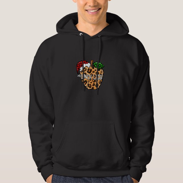 Sudadera Navidades Pajama Lunch Lady Plaid Leopard Apple Sa (Anverso)