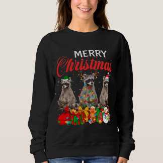 Sudadera Navidades Pajama Raccoon Lover Xmas Tree Ilumina Y