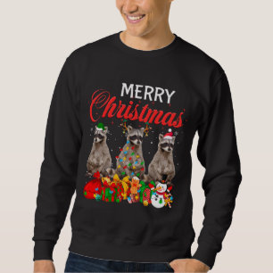 Sudadera Navidades Pajama Raccoon Lover Xmas Tree Ilumina Y