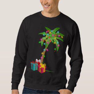 Sudadera Navidades Palm Tree Coconut Lights Beach Hawaii Xm
