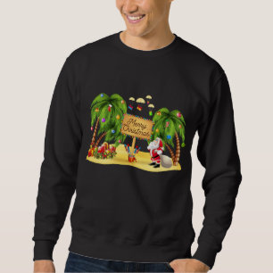 Sudadera Navidades Palm Tree Xmas Tropical Coconut Luces P