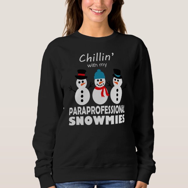 Sudadera Navidades Paraprofesionales Snowman Chillin' Con M (Anverso)