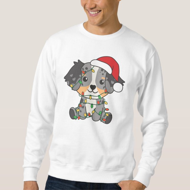Sudadera Navidades Pastores Australianos Animales De Invier (Anverso)