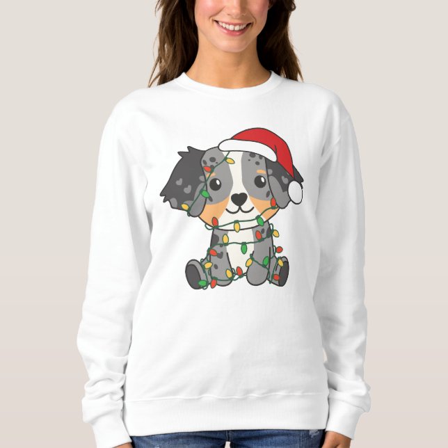 Sudadera Navidades Pastores Australianos Animales De Invier (Anverso)