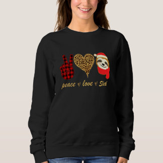 Sudadera Navidades Paz Amor Leopard Heeart Xmas Sloth