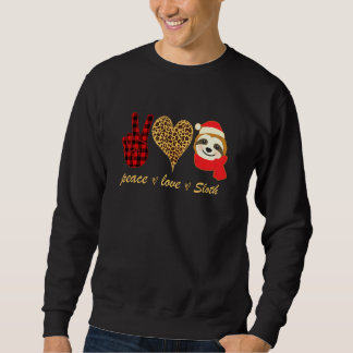 Sudadera Navidades Paz Amor Leopard Heeart Xmas Sloth