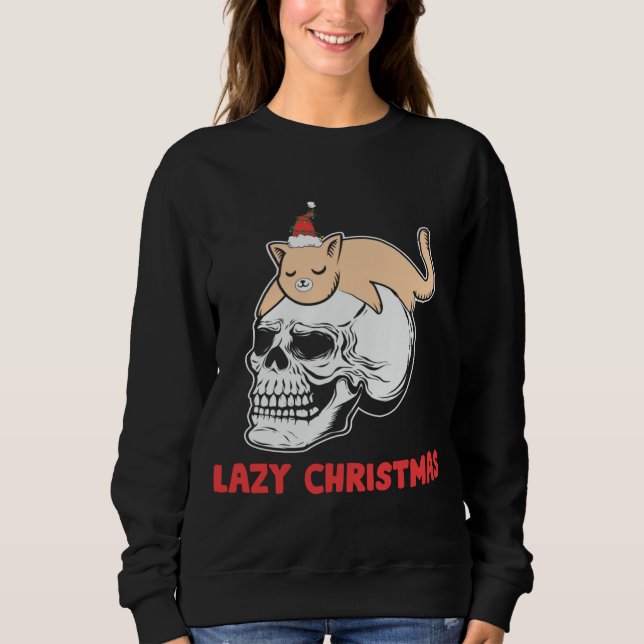 Sudadera Navidades perezosos de Navidad durmiendo el cráneo (Anverso)