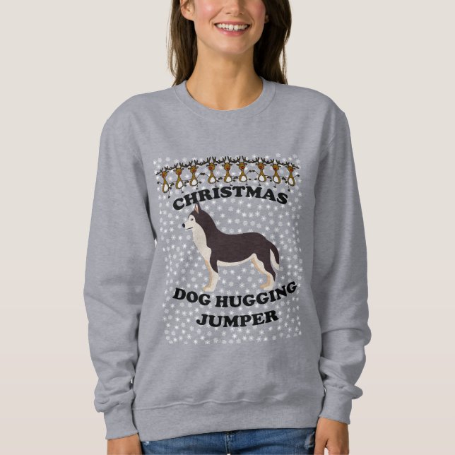 Sudadera Navidades perros Husky (Anverso)
