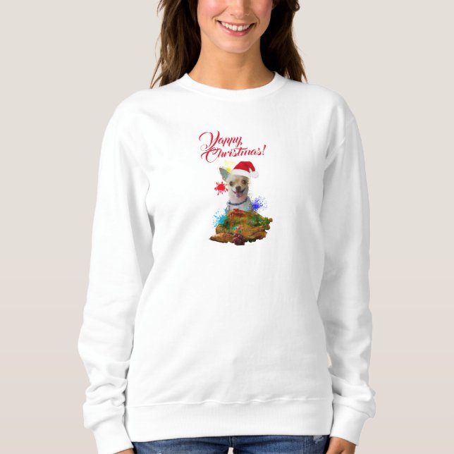 Sudadera Navidades personalizables del perro chihuahua yapp (Anverso)