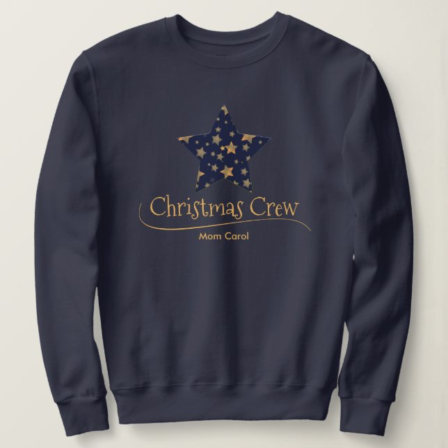 Sudadera Navidades personalizados de Blue Gold Star coincid (Anverso del diseño)