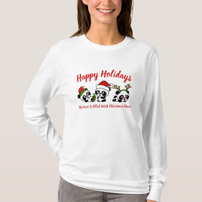 Sudadera Navidades personalizados Pandas Long Sleeve (Anverso)