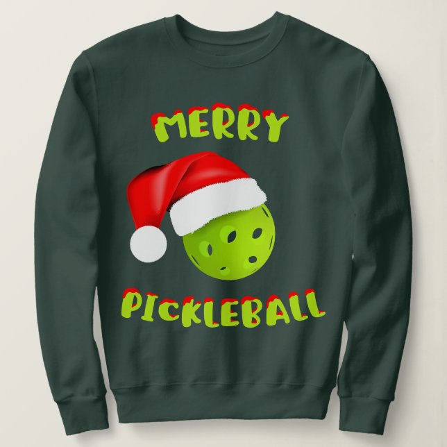 Sudadera Navidades Pickleball Santa Hat Pickleball Player W (Anverso del diseño)