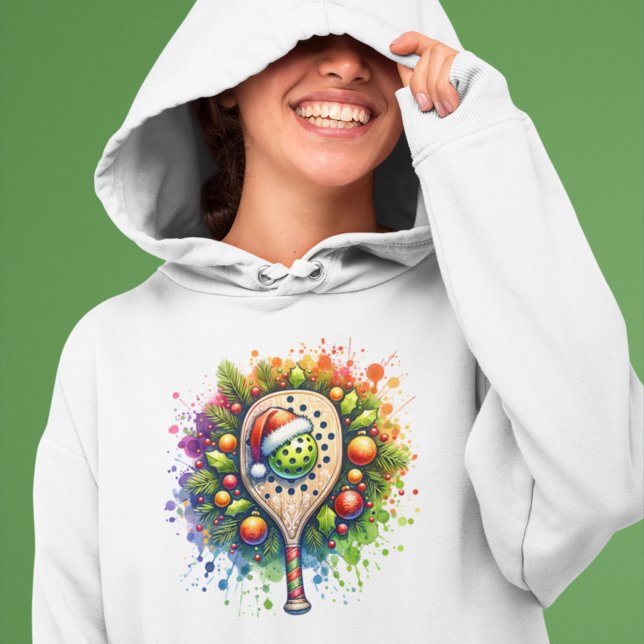 Sudadera Navidades Pickleball Santa Hat Pine Holly Sale (Subido por el creador)