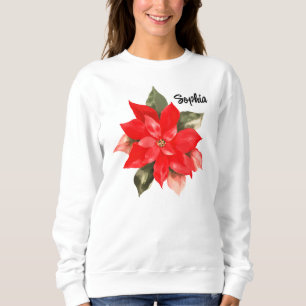 Sudadera Navidades pintados a mano personalizados Poinsetti