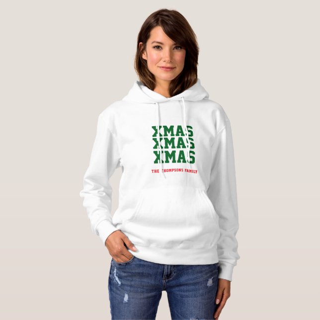 Sudadera Navidades plantilla blanca impresa x 2 caras mujer (Anverso completo)
