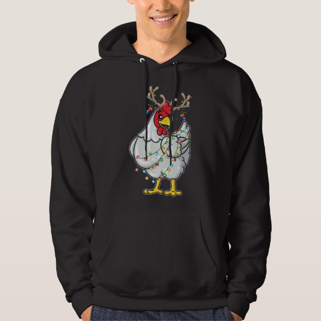 Sudadera Navidades Pollos Antlers De Renos Encenden Pajama  (Anverso)