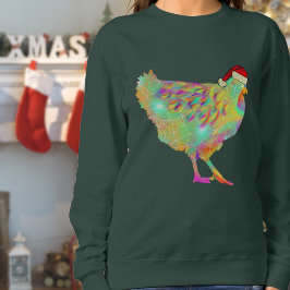 Sudadera Navidades Pollos Divertidos Psicodélicos Hen Humor