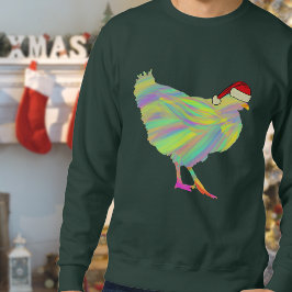 Sudadera Navidades Pollos Divertidos Psicodélicos Hen Humor