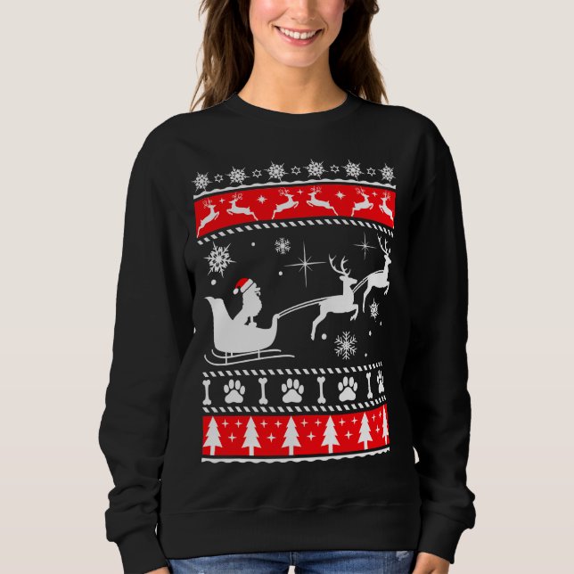 Sudadera Navidades Poodle Sleigh (Anverso)