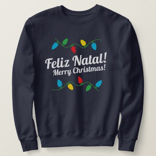 Sudadera Navidades portugueses sudan Feliz Natal (Anverso del diseño)