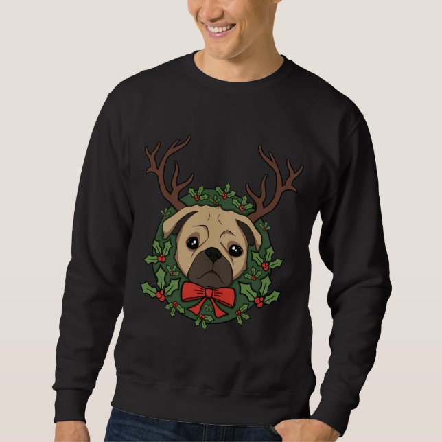 Sudadera Navidades Pug Classic T-Shirt 621 (Anverso)