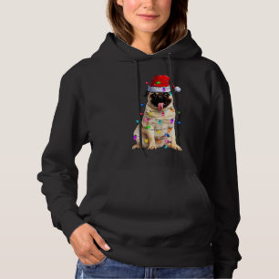 Sudadera Navidades Pug ilumina las decoraciones de Santa Ha