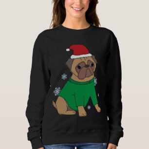 Sudadera Navidades Pug Jumper Festive Perro Pug Ilustrado