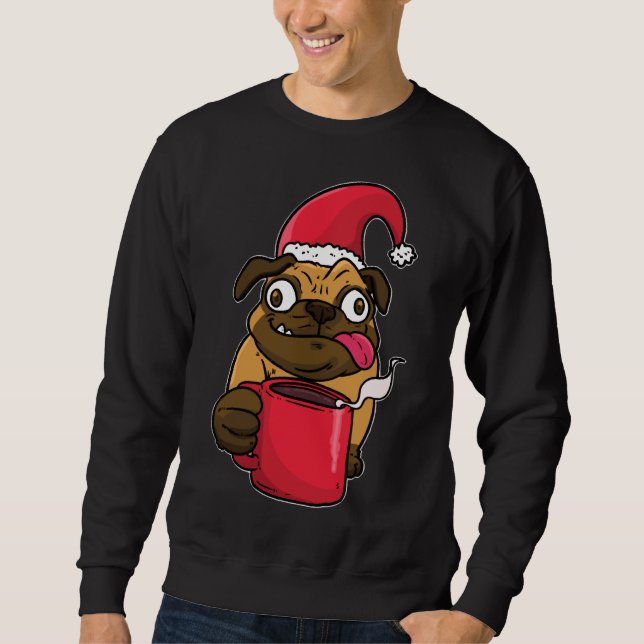 Sudadera Navidades Pug Navidades Coffee Mulled Wine Xmas Sa (Anverso)
