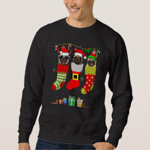 Sudadera Navidades Pug Pajama Perro sopla luz Santa Elf Xma