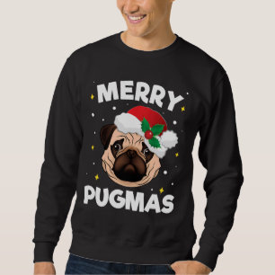 Sudadera Navidades Pug Santa Gift por Pug Lover Merry Pugma