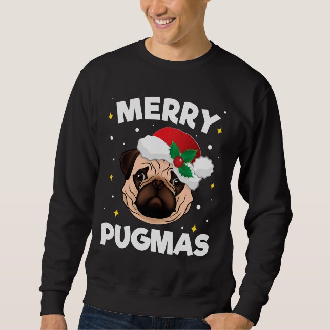 Sudadera Navidades Pug Santa Gift por Pug Lover Merry Pugma (Anverso)