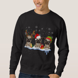 Sudadera Navidades Pug Santa Hat, Pugs divertidos, Navidad
