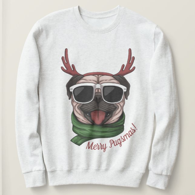 Sudadera Navidades Pug Sweatshirt (Anverso del diseño)