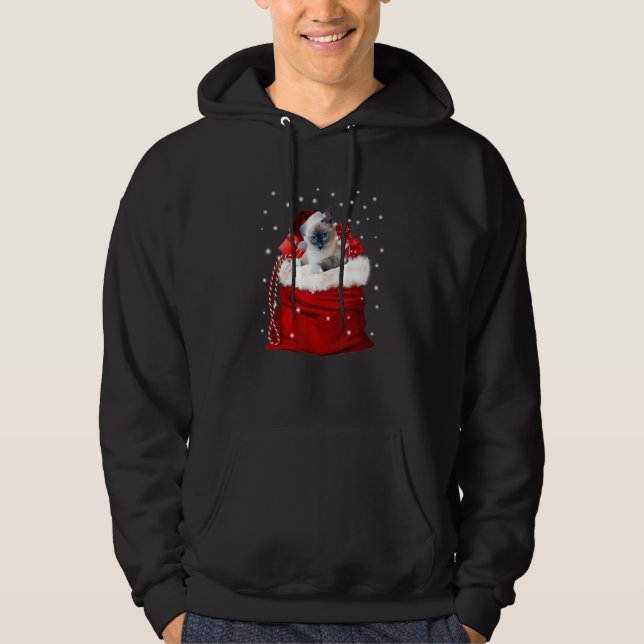 Sudadera Navidades Ragdoll Cat Con Santa Hat Bag Snowflake (Anverso)