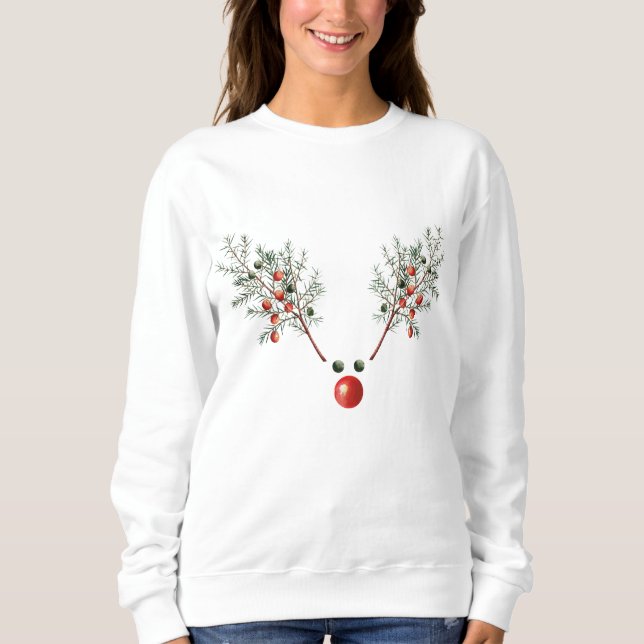 Sudadera Navidades Red Nosed Reindeer Pine Berries (Anverso)