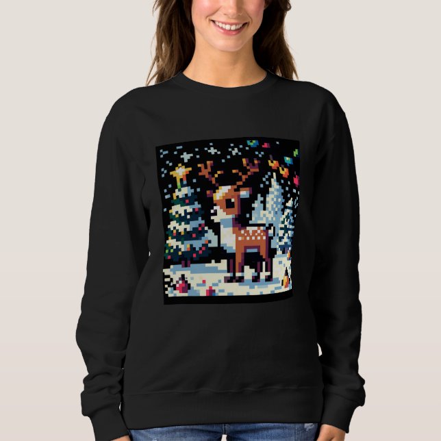 Sudadera Navidades Reindeer Winter Wonderland Pixel Art (Anverso)