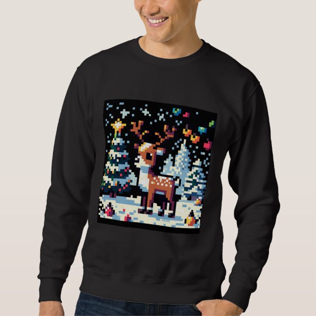 Sudadera Navidades Reindeer Winter Wonderland Pixel Art (Anverso)