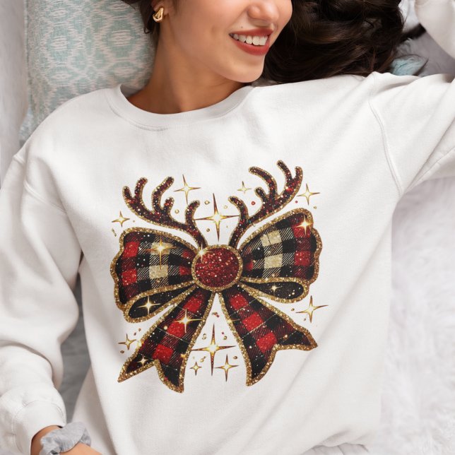 Sudadera Navidades reno elegante Coquette Bow - vacaciones (Subido por el creador)