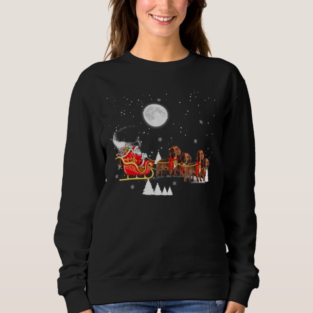 Sudadera Navidades renos Navidades de perro de Dachshund (Anverso)