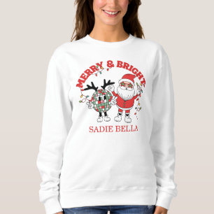 Sudadera Navidades Retro Merry Y Bright